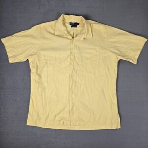 VTG Polo Ralph Lauren Shirt Mens XL Caldwell Camp Silk Cotton Loop-Collar Yellow